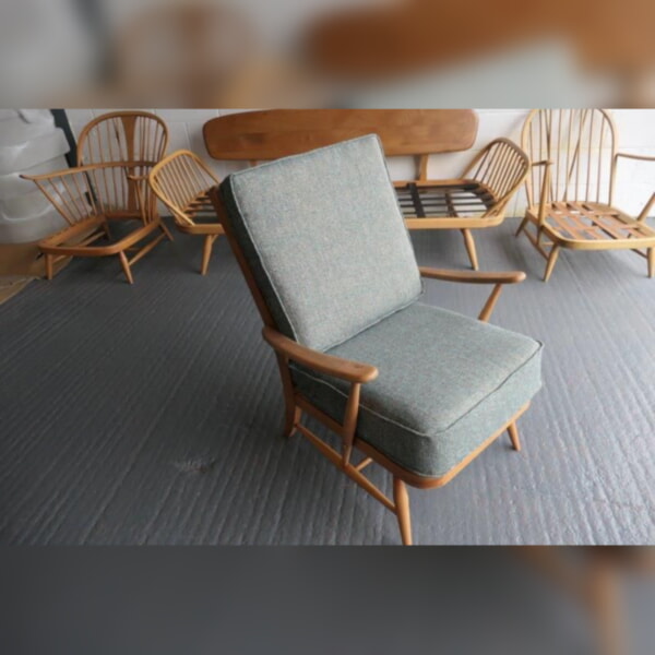 Ercol 403 in our own Multi Teal Weave out to Middlesborough